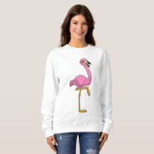 Flamingo met bril trui (Voorkant volledig)