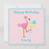 Flamingo met Cocktail Kaart (Voorkant)