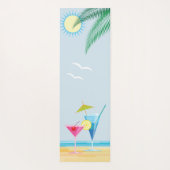  Flamingo met Cocktails op de strand Yogamat (Achterkant)
