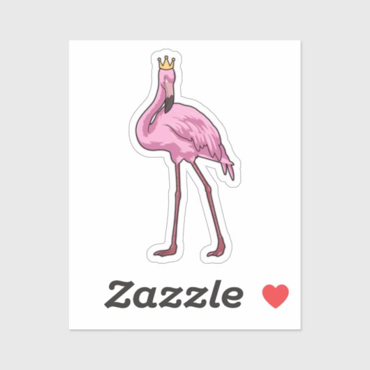 Flamingo met Crown Sticker (Vel)