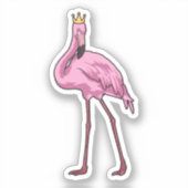 Flamingo met Crown Sticker (Voorkant)