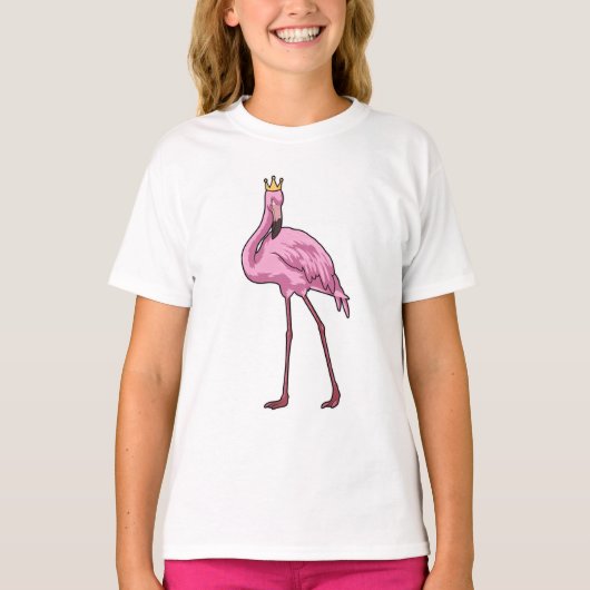 Flamingo met Crown T-shirt (Voorkant)