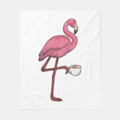 Flamingo met Cup Fleece Deken (Voorkant)