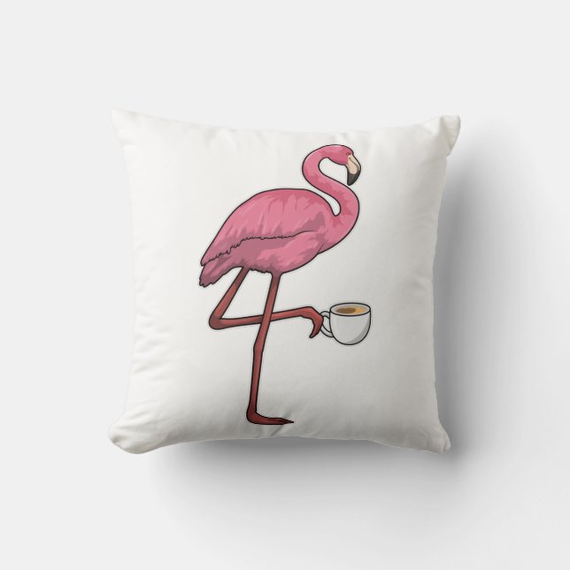 Flamingo met Cup Kussen (Voorkant)