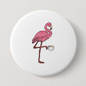 Flamingo met Cup Ronde Button 7,6 Cm (Voorkant)