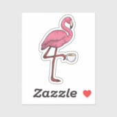 Flamingo met Cup Sticker (Vel)