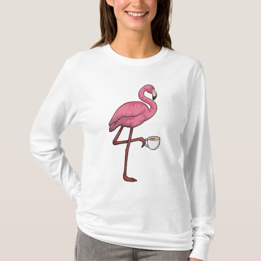 Flamingo met Cup T-shirt (Voorkant)