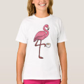 Flamingo met Cup T-shirt (Voorkant)