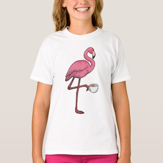 Flamingo met Cup T-shirt (Voorkant)