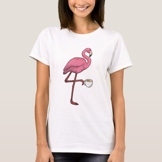 Flamingo met Cup T-shirt (Voorkant)