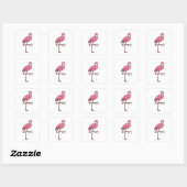 Flamingo met Cup Vierkante Sticker (Vel)