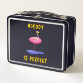 Flamingo met echte zwemring, grappig (Voorkant)