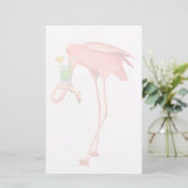 Flamingo met een cocktail briefpapier (Staand voorkant)