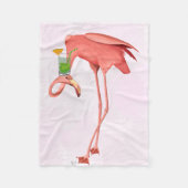 Flamingo met een cocktail fleece deken (Voorkant)