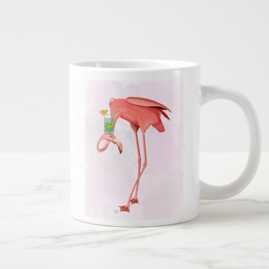 Flamingo met een cocktail grote koffiekop (Rechts)