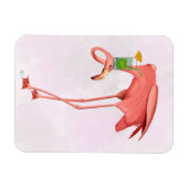 Flamingo met een cocktail magneet (Horizontaal)