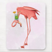 Flamingo met een cocktail muismat (Voorkant)