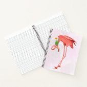Flamingo met een cocktail notitieboek (Binnen)