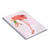 Flamingo met een cocktail notitieboek (Rechterzijde)