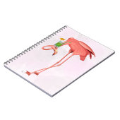 Flamingo met een cocktail notitieboek (Linkerzijde)