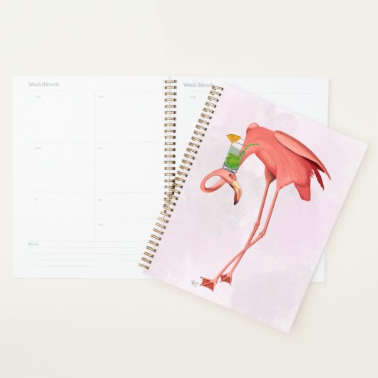 Flamingo met een cocktail planner (Display)
