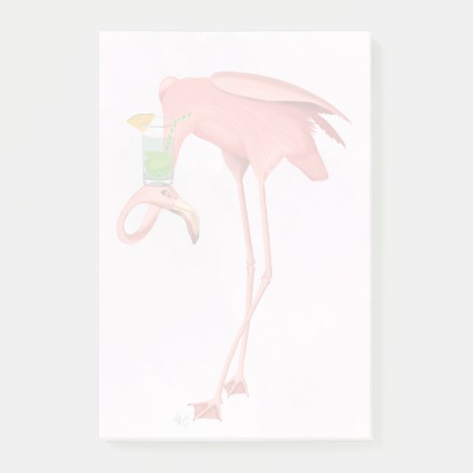Flamingo met een cocktail post-it® notes (Voorkant)