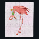 Flamingo met een cocktail puzzel<br><div class="desc">Flamingo en Cocktail 1 van Fab Funky. Flamingo balanceert een cocktail op zijn kop. | 192370D</div>
