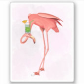 Flamingo met een cocktail sticker (Voorkant)