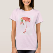 Flamingo met een cocktail t-shirt (Voorkant)