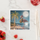 Flamingo met een kerstkrans servet (Insitu)