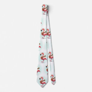 Flamingo met een sjaal stropdas