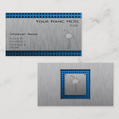 Flamingo met geborsteld metaal visitekaartje (Voorkant / Achterkant)