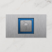 Flamingo met geborsteld metaal visitekaartje (Achterkant)