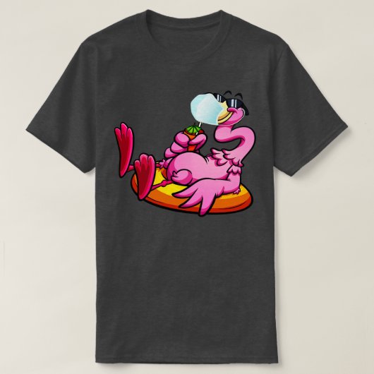 Flamingo met gezichtsmasker Bird Relaxing Quaranti T-shirt (Design voorkant)