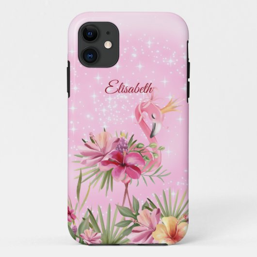 Flamingo Met Golden Crown Hoesje-Mate iPhone Case (Achterkant)