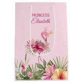 Flamingo met gouden kroon medium cadeauzakje (Achterkant)