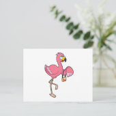 Flamingo met Handtas Briefkaart (Staand voorkant)