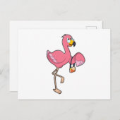 Flamingo met Handtas Briefkaart (Voorkant / Achterkant)