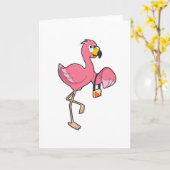 Flamingo met Handtas Kaart (Gele Bloem)