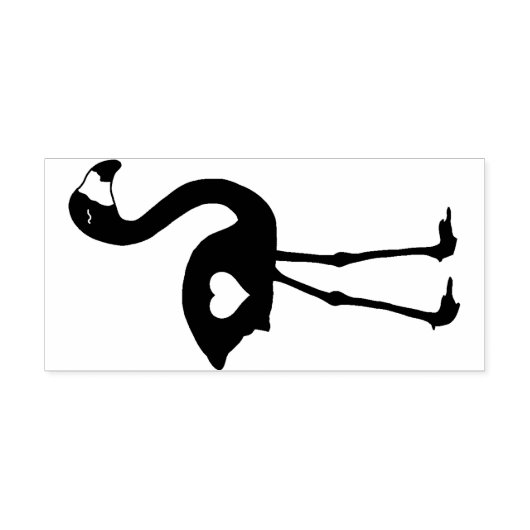 Flamingo met hart rubberen stempel (naar rechts) (Afrduk)