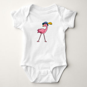 Flamingo met hoed & veer romper