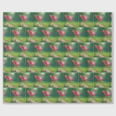 Flamingo met hoge hakken en parels cadeaupapier (Vlak)