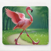 Flamingo met hoge hakken en parels muismat (Voorkant)