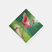 Flamingo met hoge hakken en parels servet (Hoek)