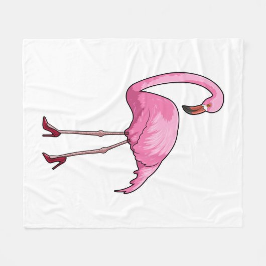 Flamingo met hoge hakken fleece deken (Voorkant (Horizontaal))