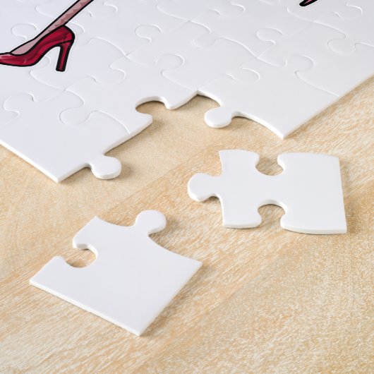 Flamingo met hoge hakken legpuzzel (Zijkant)