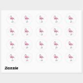 Flamingo met hoge hakken ronde sticker (Vel)