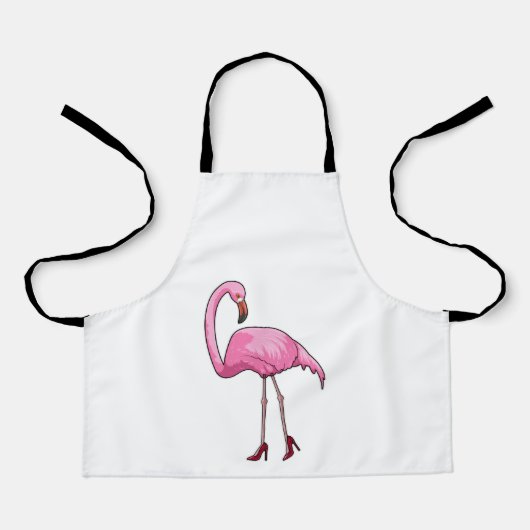 Flamingo met hoge hakken schort (Voorkant)