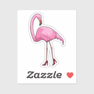 Flamingo met hoge hakken sticker