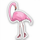 Flamingo met hoge hakken sticker (Voorkant)